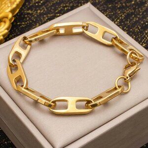 8.5" Womens 14K Gold Chain Link Style Bracelet NEW 8.5 inch 14 K Silver Jewelry